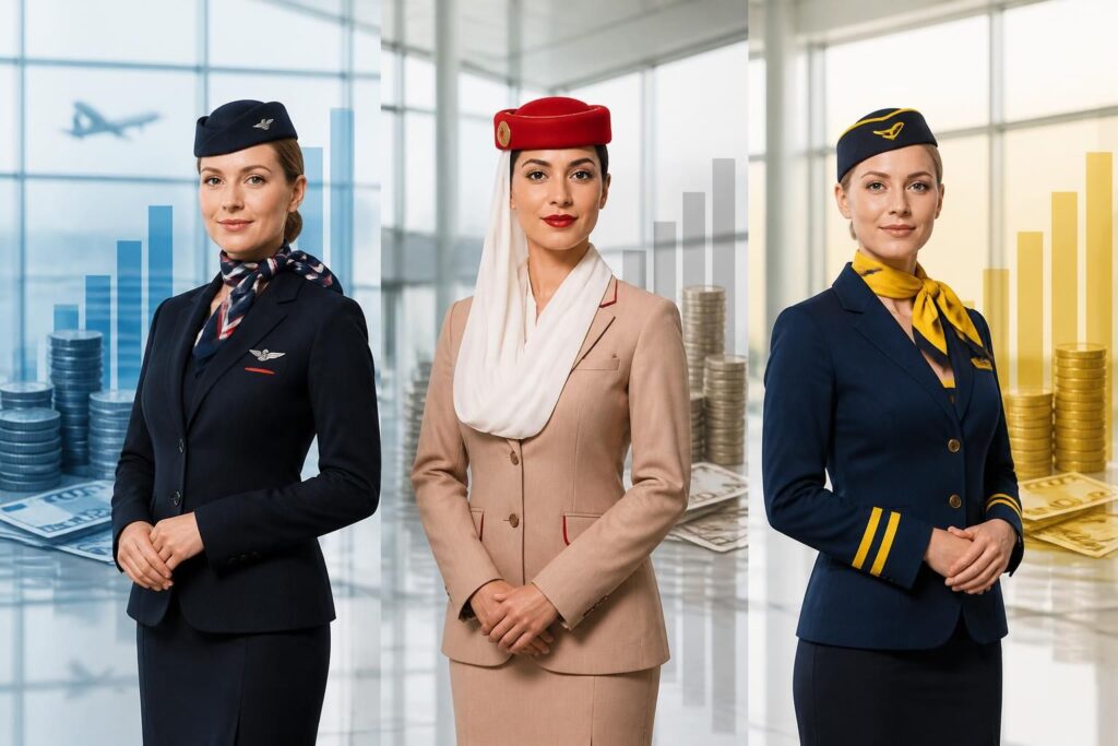 Salaire hotesse de l’air : comparatif Air France, Emirates et Ryanair